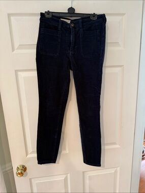 Pilcro and the Letterpress Navy Corduroy Skinny Jeans